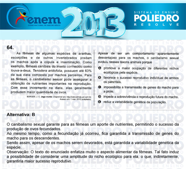 Questão 64 - Sábado (Prova Amarela) - ENEM 2013