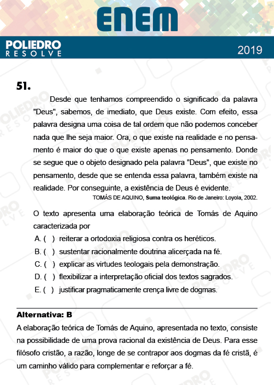 Questão 51 - 1º Dia - Prova AZUL - ENEM 2018