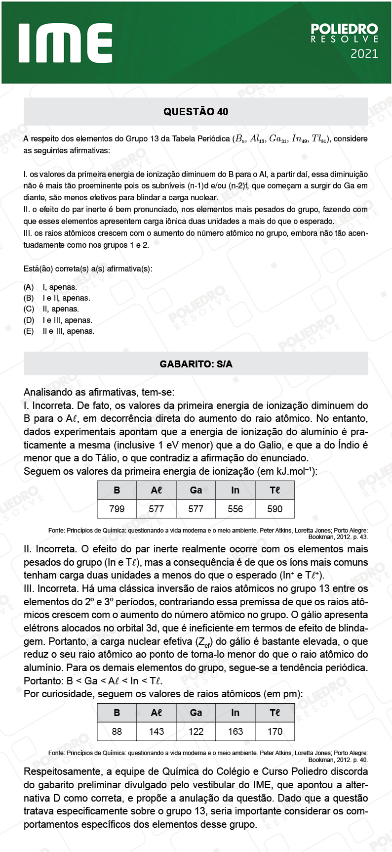 Questão 40 - 1ª FASE - IME 2021