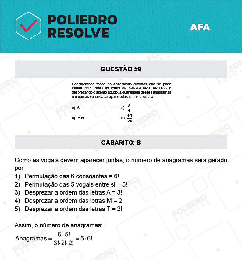 Questão 59 - Prova Modelo A - AFA 2022