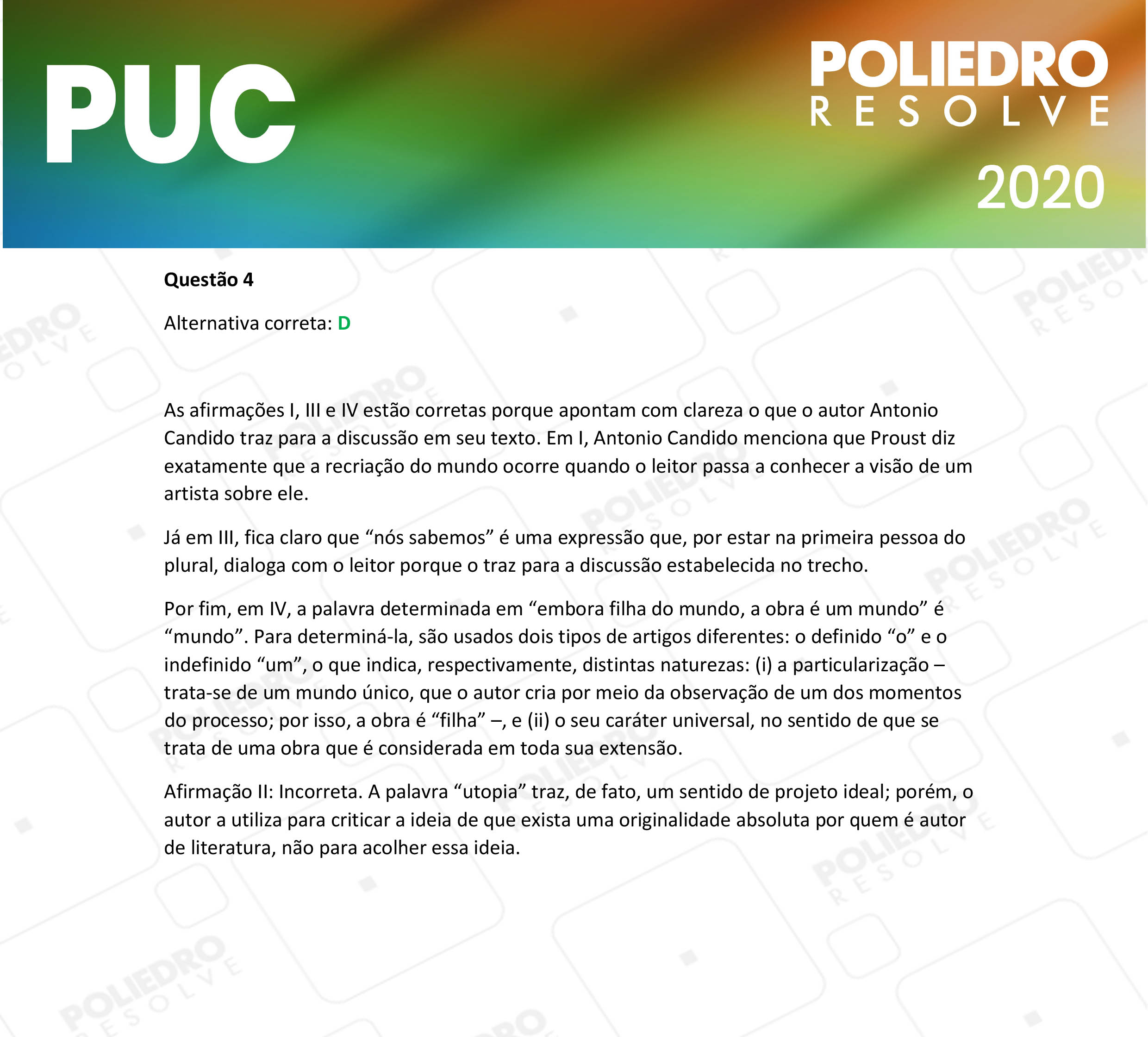 Questão 4 - 1ª Fase - PUC-Campinas 2020