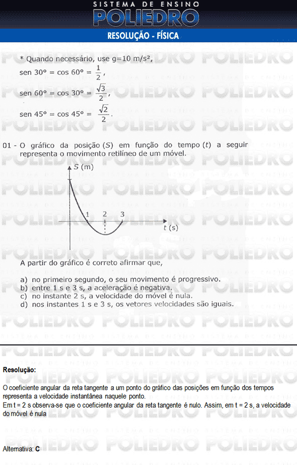 Questão 1 - Física e Português - AFA 2010