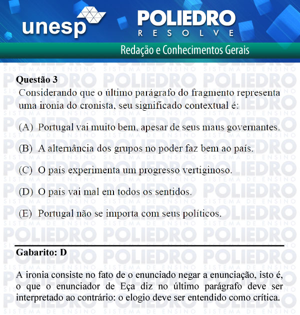 Questão 3 - 1ª Fase - UNESP 2012