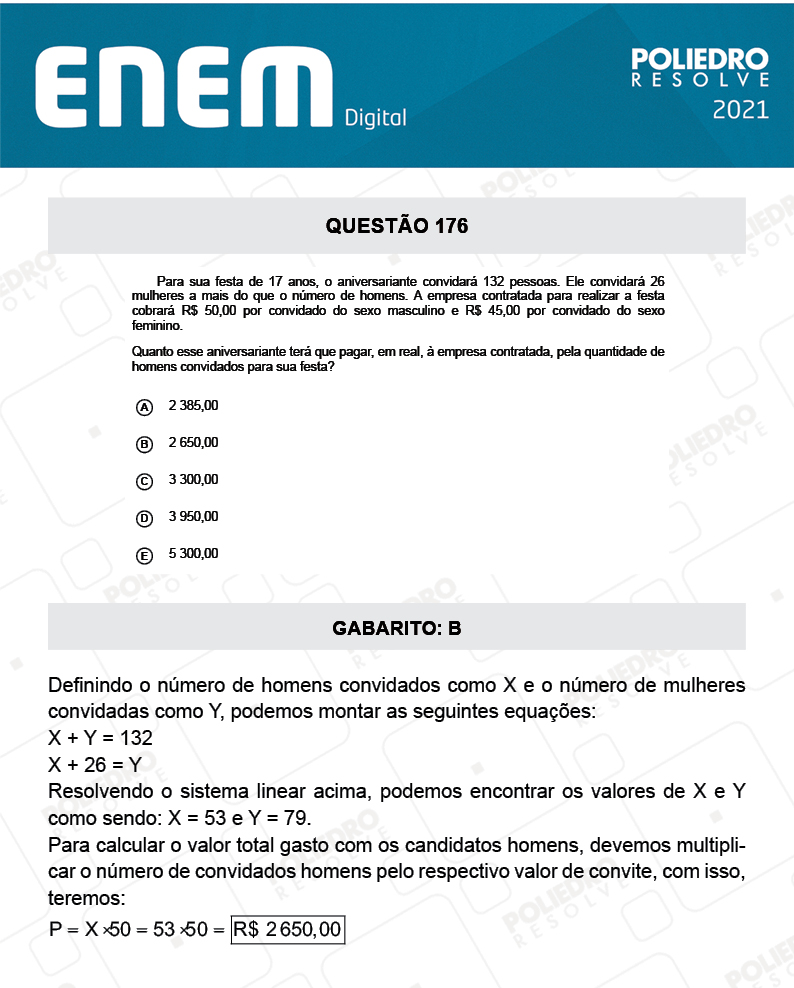 Questão 176 - 2º Dia - Prova Rosa - ENEM DIGITAL 2020