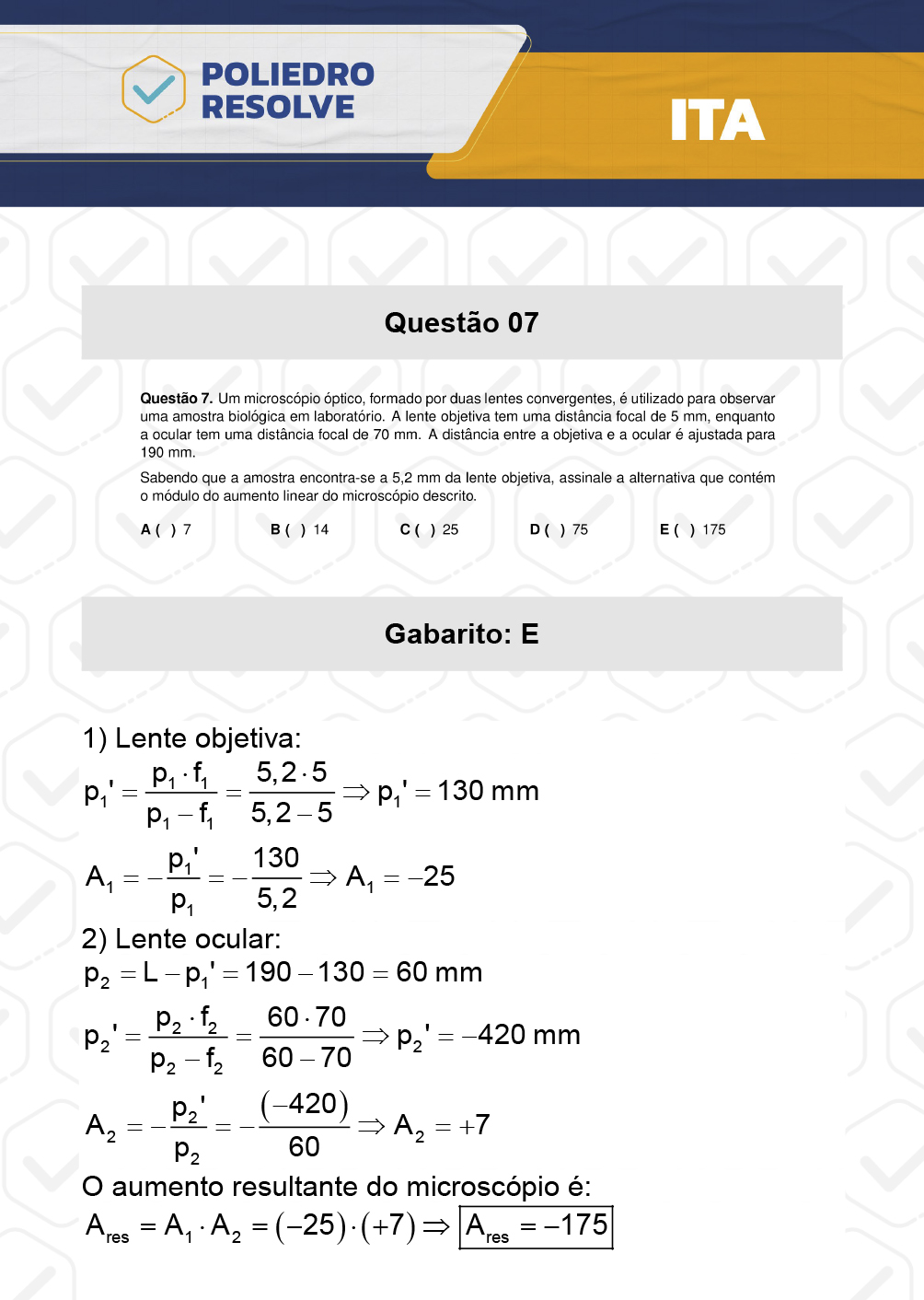 Questão 7 - 1ª Fase - ITA 2024