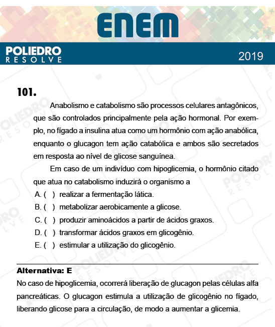 Questão 101 - 2º Dia - Prova CINZA - ENEM 2018