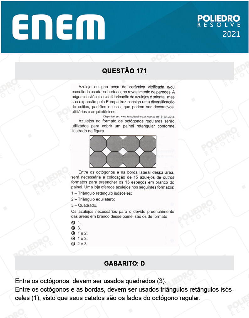 Questão 171 - 2º Dia - Prova Azul - ENEM 2020