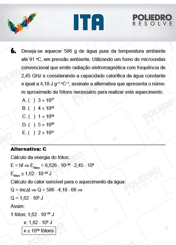 Questão 6 - Química - ITA 2018