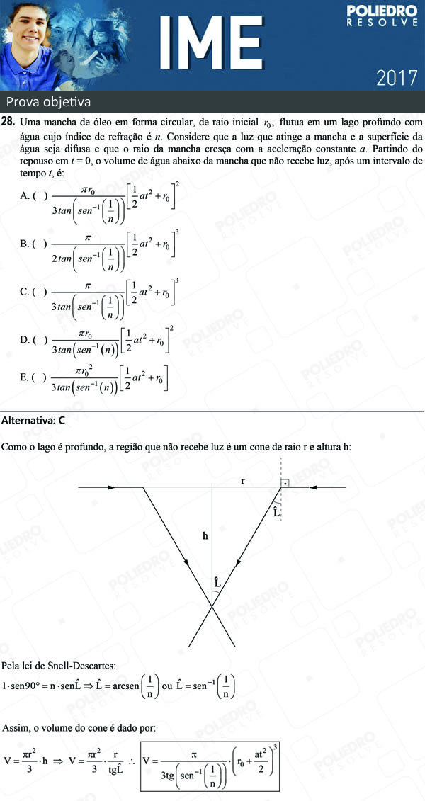 Questão 28 - 1ª Fase - Objetiva - IME 2017