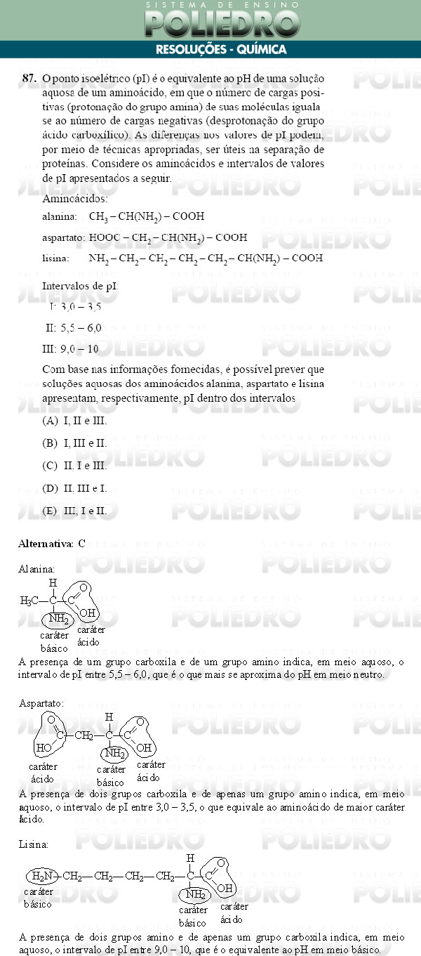 Questão 87 - Conhecimentos Gerais - UNIFESP 2009