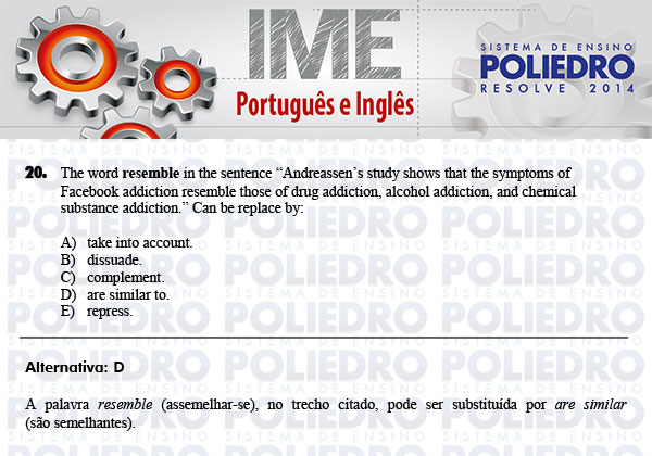 Questão 20 - Português e Inglês - IME 2014