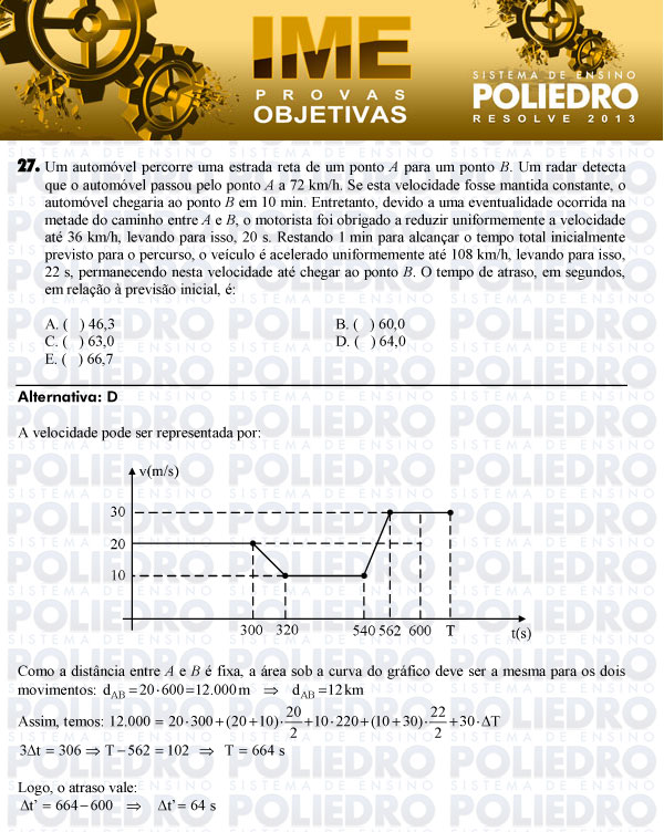 Questão 27 - Objetiva - IME 2013