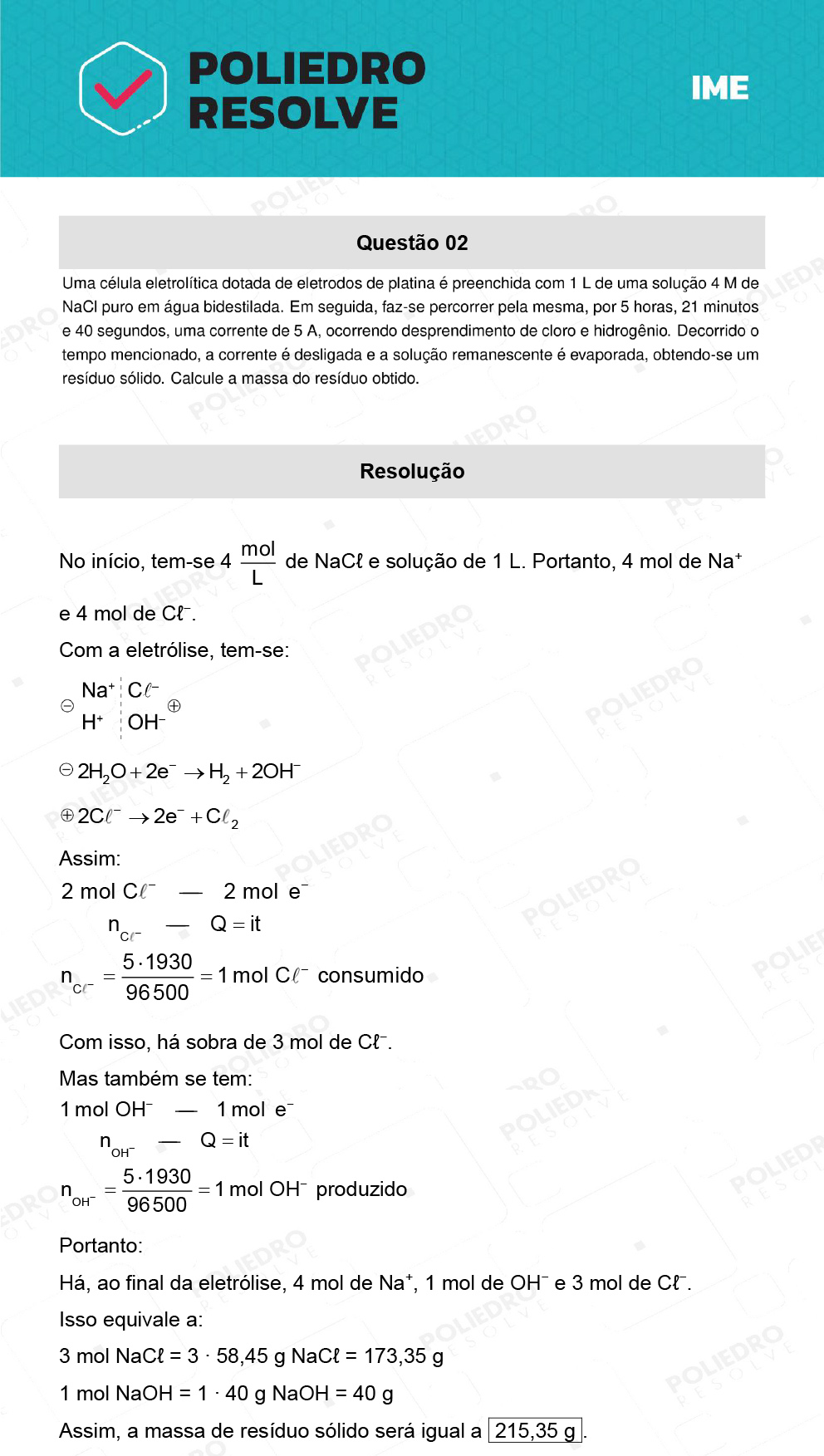 Dissertação 2 - 2ª Fase - Química - IME 2022