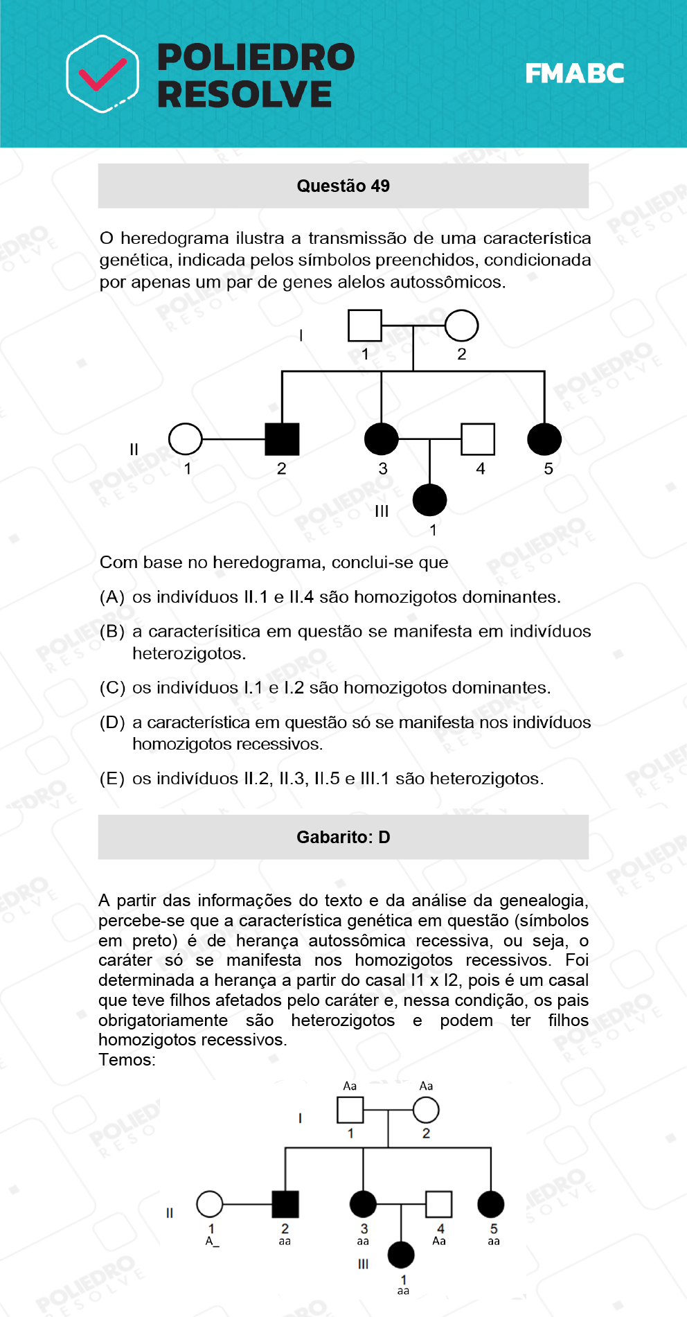 Questão 49 - Fase única - FMABC 2022