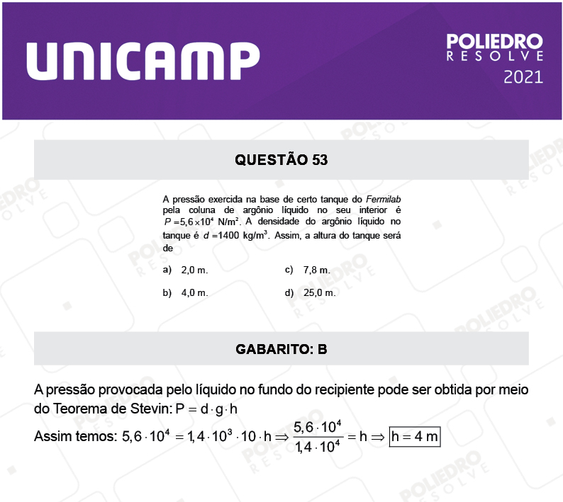 Questão 53 - 1ª Fase - 2º Dia - Q e Z - UNICAMP 2021