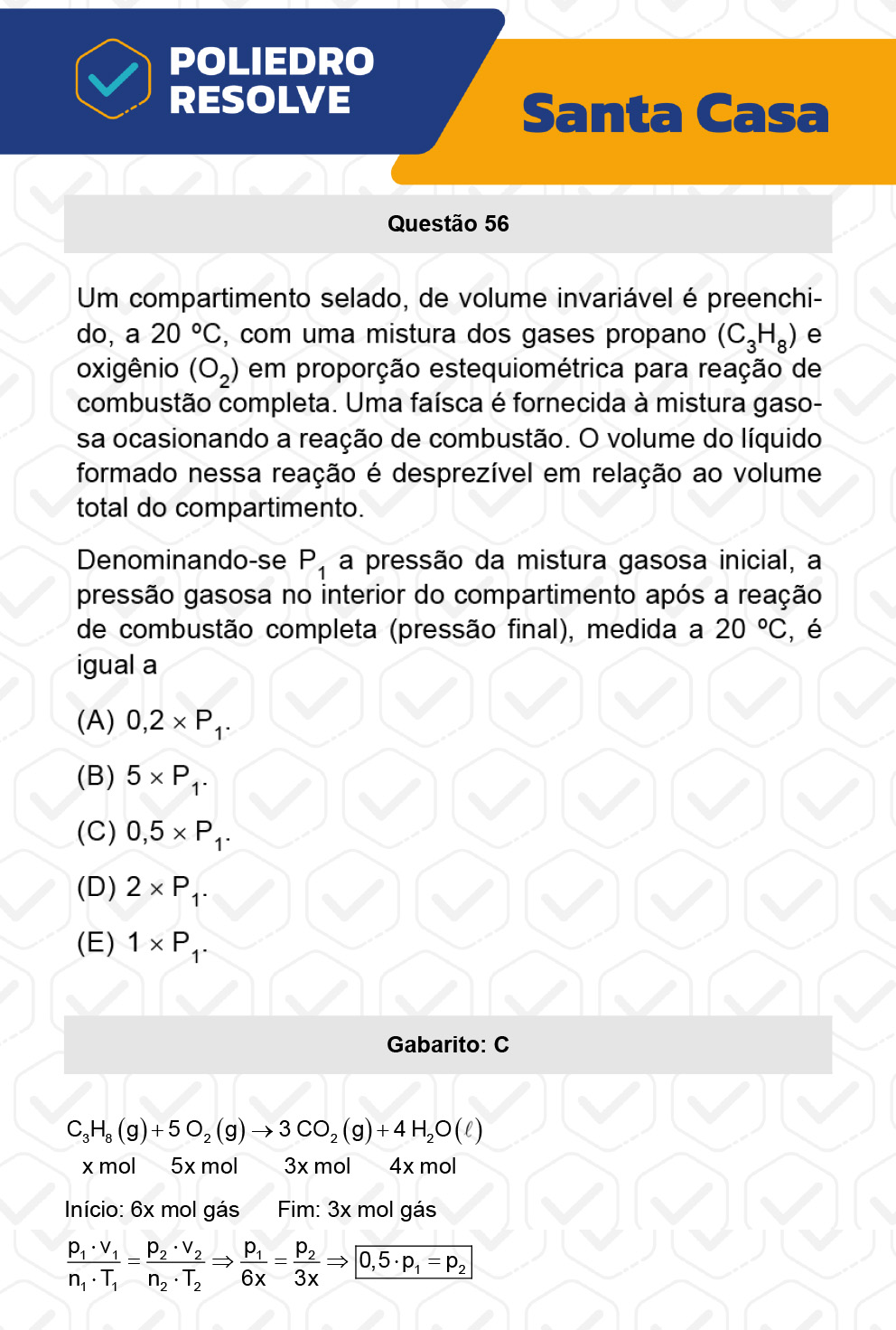 Questão 56 - 1º Dia - SANTA CASA 2023