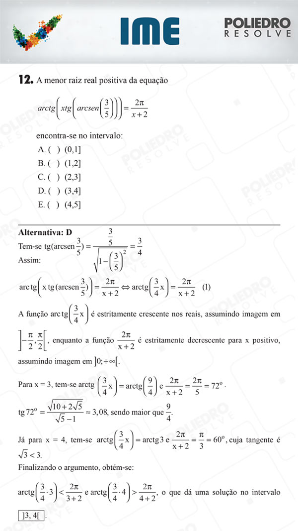 Questão 12 - 1ª Fase - IME 2018