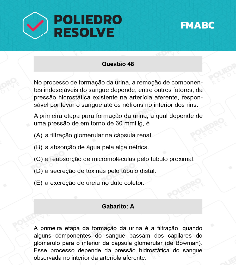 Questão 48 - Fase única - FMABC 2022