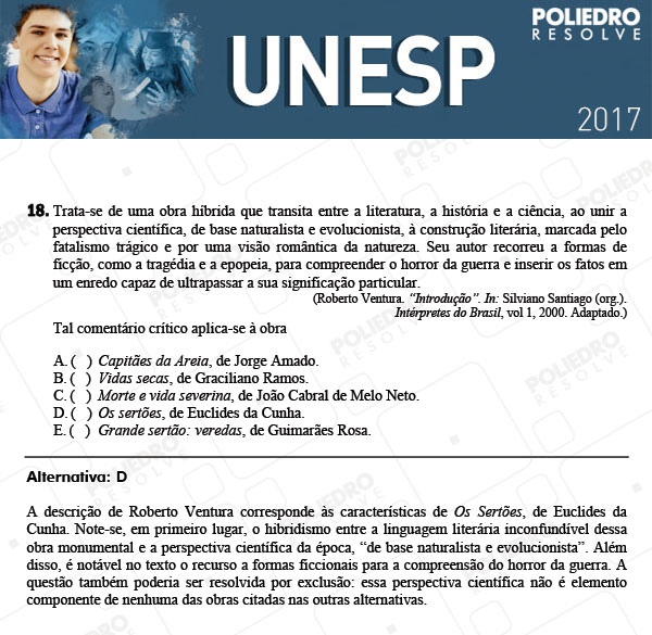 Questão 18 - 1ª Fase - UNESP 2017