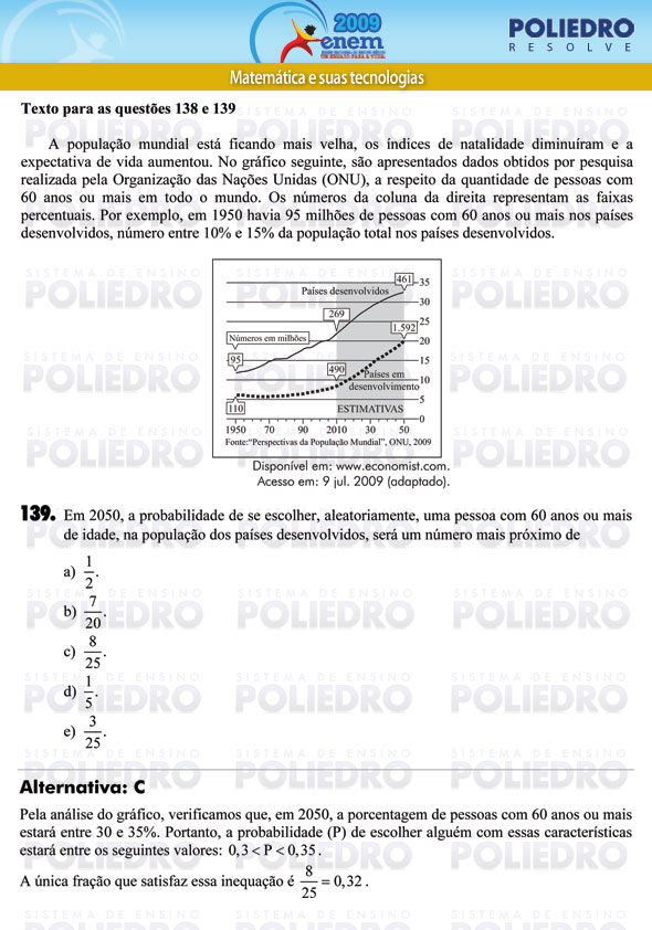 Questão 139 - Prova - ENEM 2009