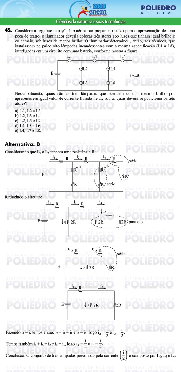 Questão 45 - Prova - ENEM 2009