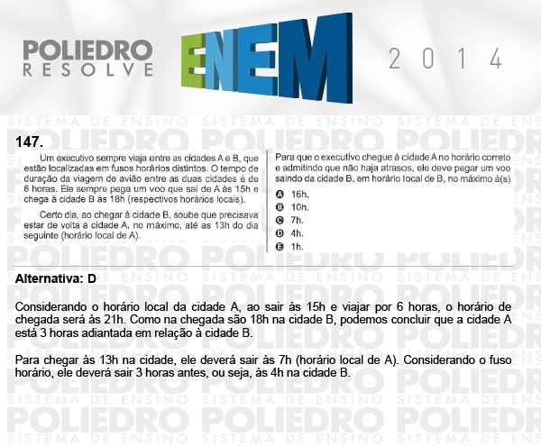 Questão 147 - Domingo (Prova Cinza) - ENEM 2014
