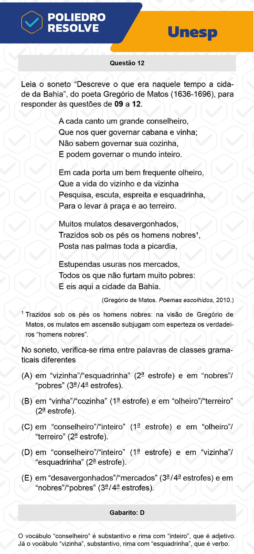 Questão 12 - 1ª Fase - UNESP 2023