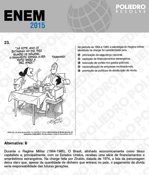 Questão 23 - Sábado (Prova Branca) - ENEM 2015