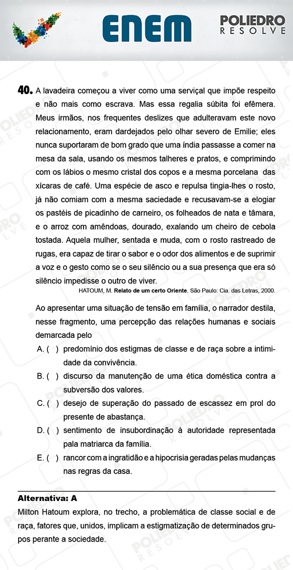 Questão 40 - 1º Dia (PROVA AZUL) - ENEM 2017