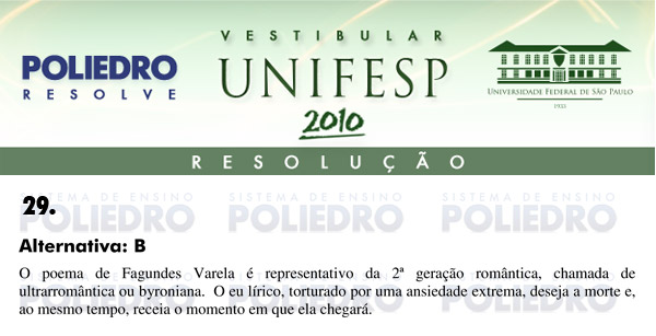 Questão 29 - Português e Inglês - UNIFESP 2010