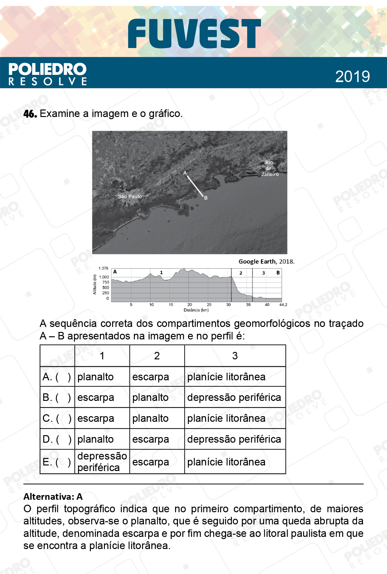 Questão 46 - 1ª Fase - Prova Z - FUVEST 2019