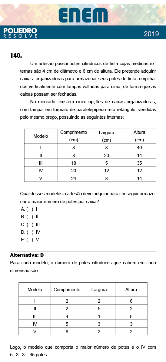 Questão 140 - 2º Dia - Prova AZUL - ENEM 2018