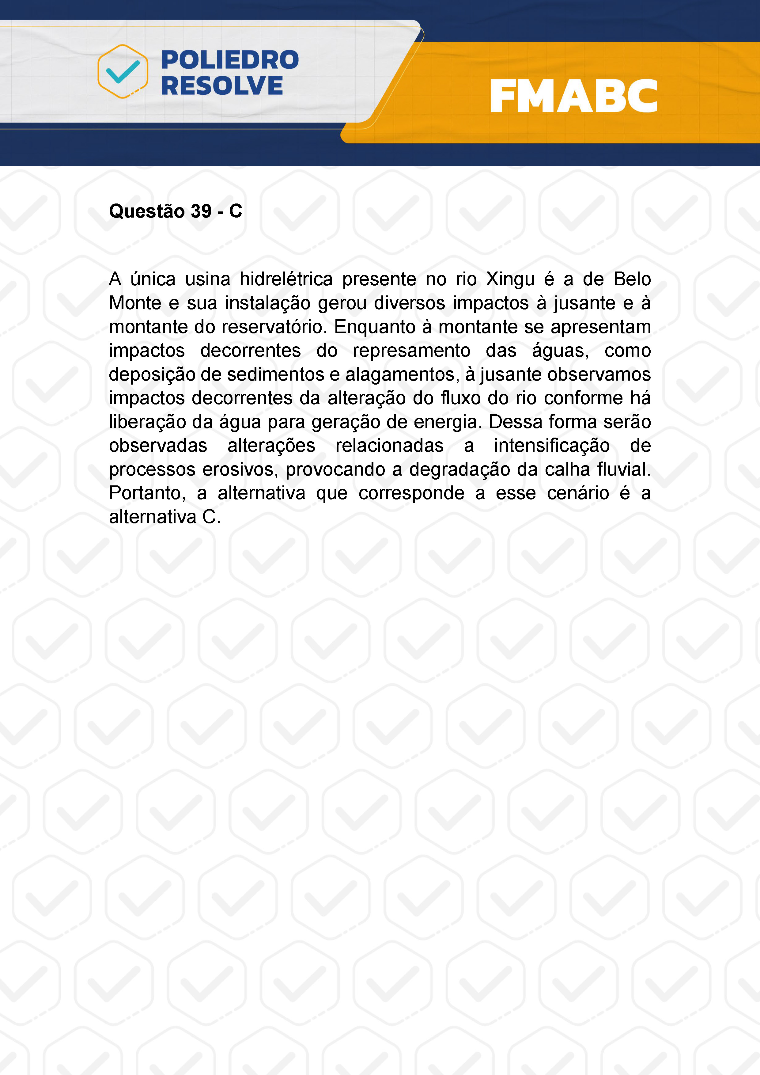 Questão 39 - Fase única - FMABC 2024