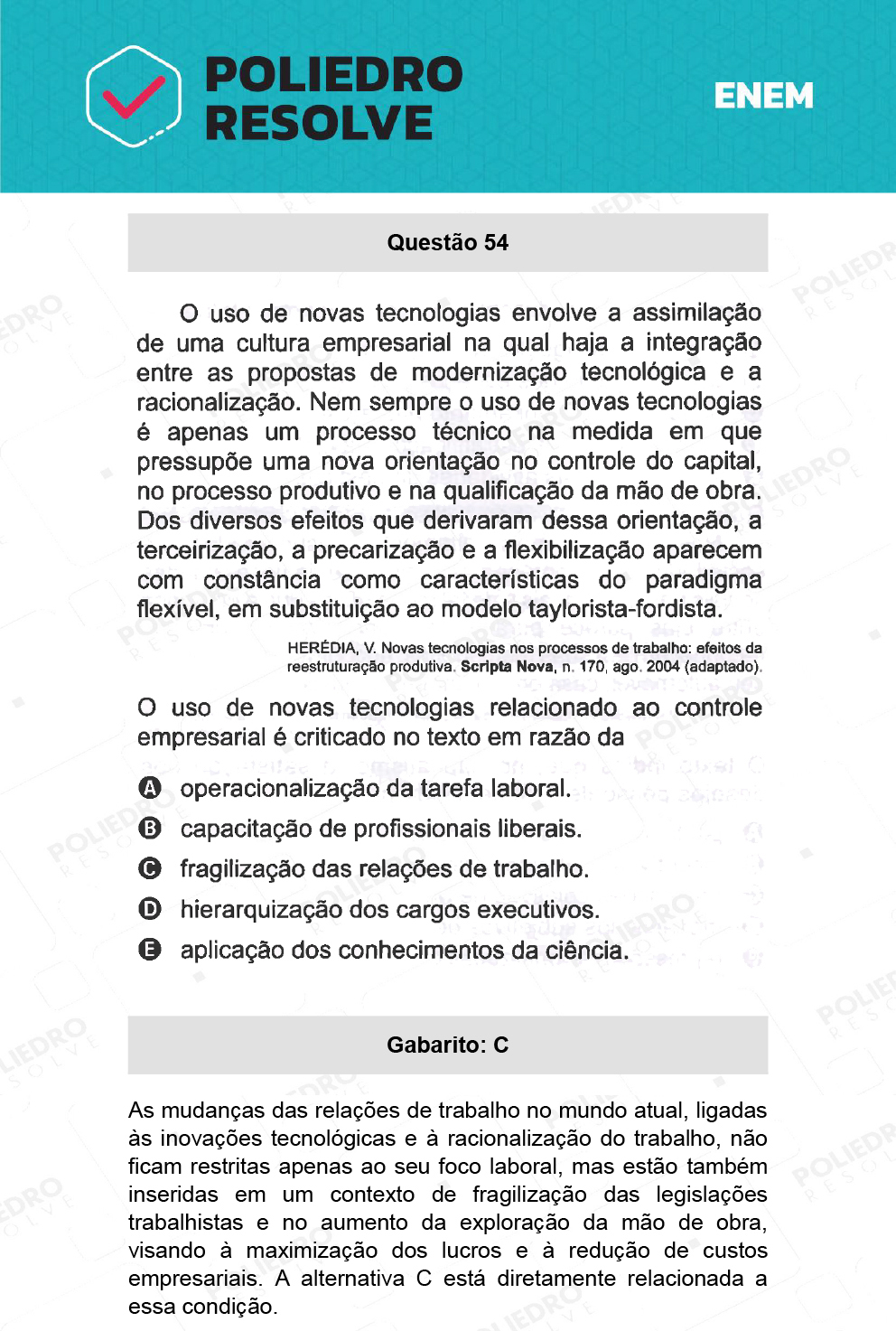 Questão 54 - 1º Dia - Prova Azul - ENEM 2021