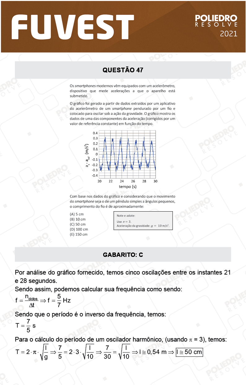 Questão 47 - 1ª Fase - FUVEST 2021