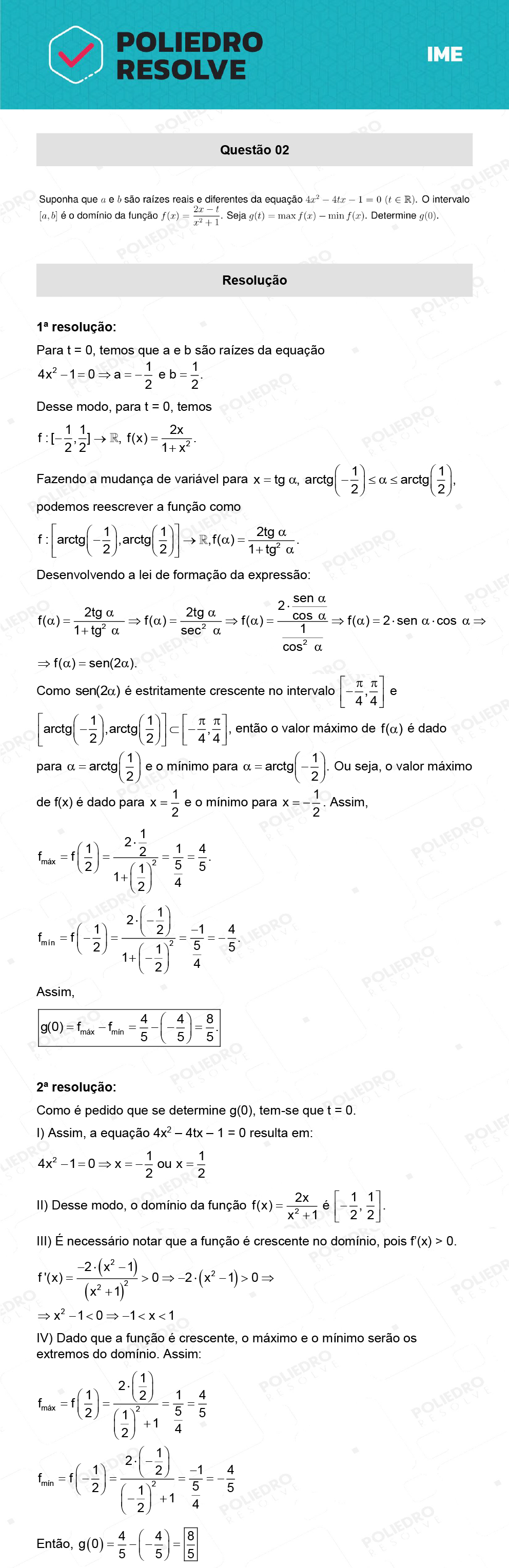 Dissertação 2 - 2ª Fase - Matemática - IME 2022