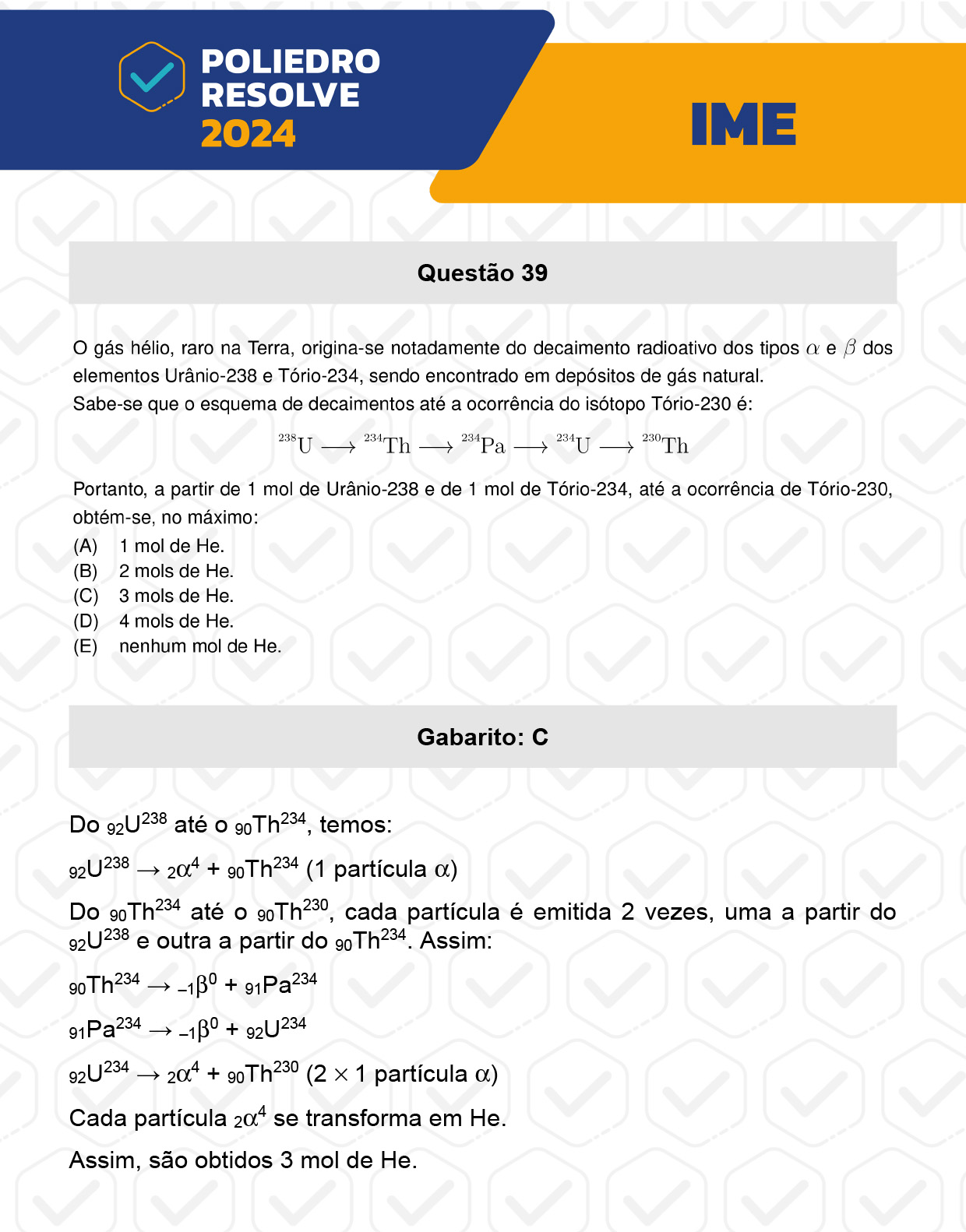 Questão 39 - 1ª Fase - IME 2024