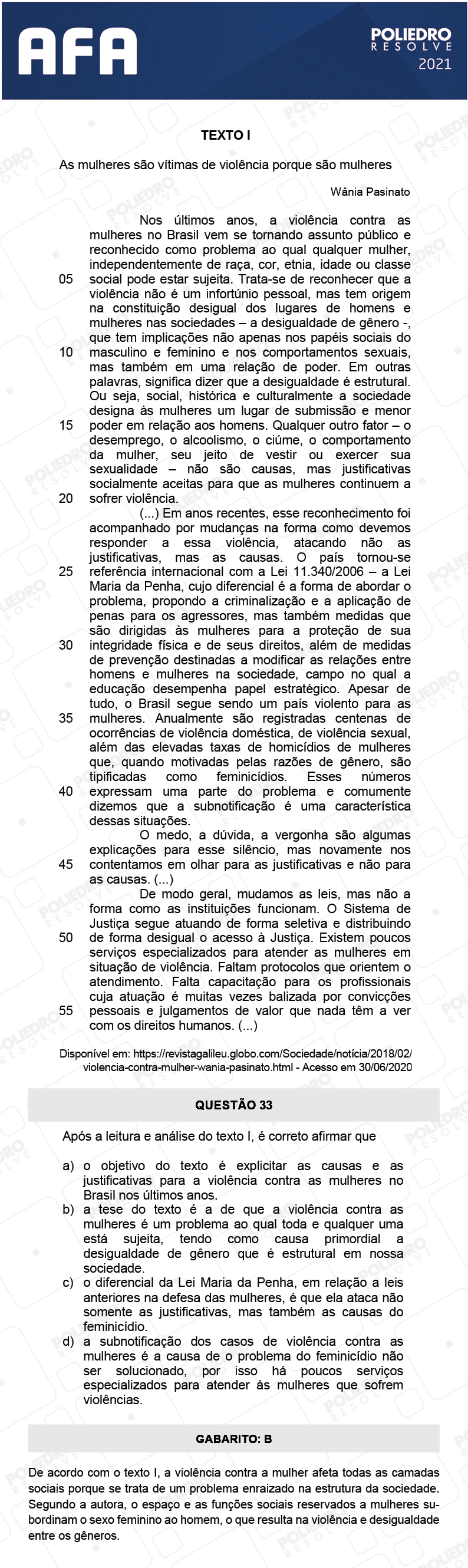 Questão 33 - Prova Modelo A - AFA 2021