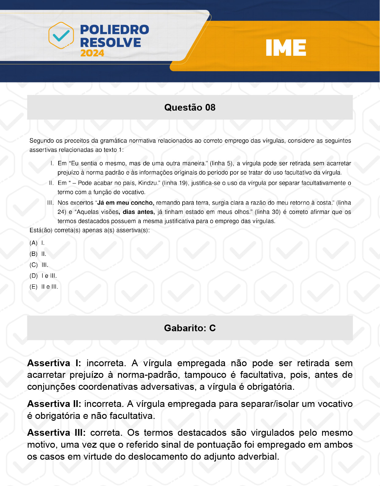 Questão 8 - 2ª Fase - 4º Dia - IME 2024