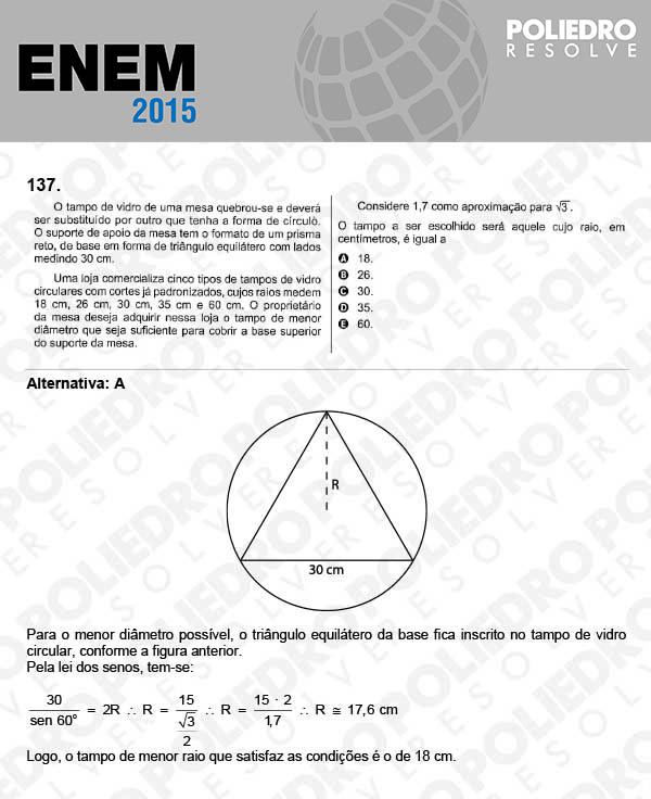 Questão 137 - Domingo (Prova Azul) - ENEM 2015