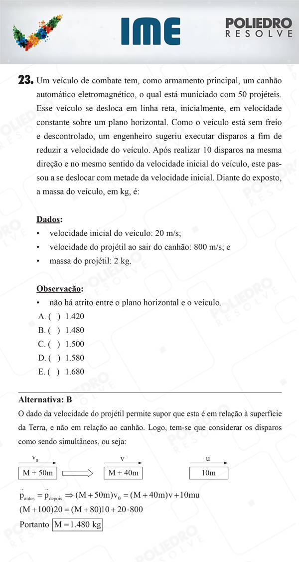 Questão 23 - 1ª Fase - IME 2018