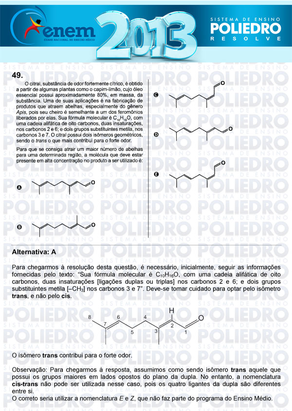 Questão 49 - Sábado (Prova Amarela) - ENEM 2013