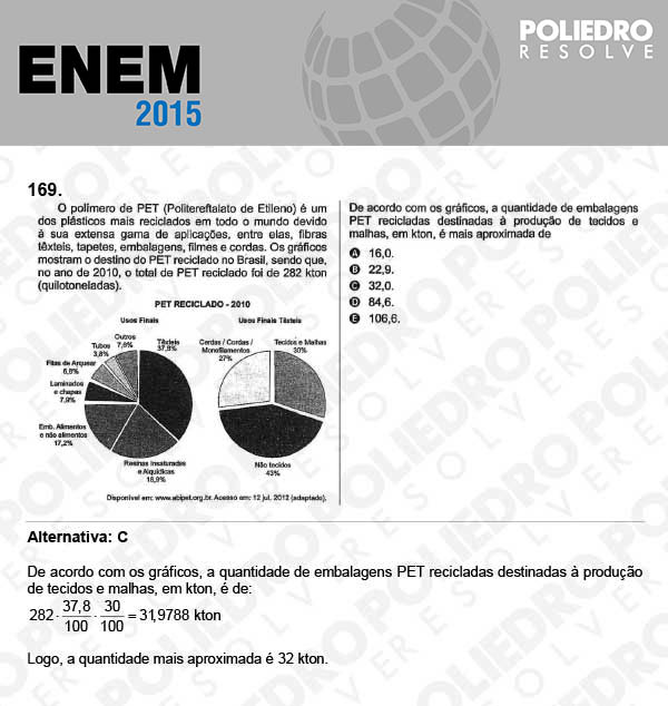 Questão 169 - Domingo (Prova Azul) - ENEM 2015