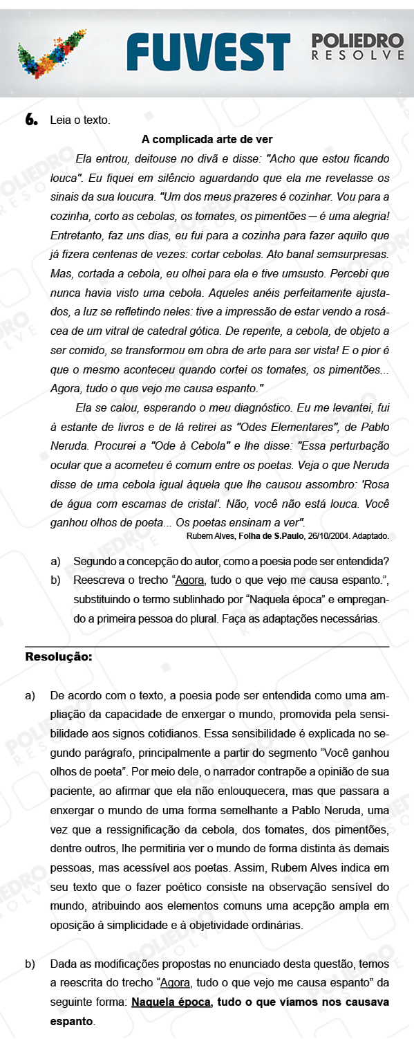 Dissertação 6 - 2ª Fase - 1º Dia - FUVEST 2018