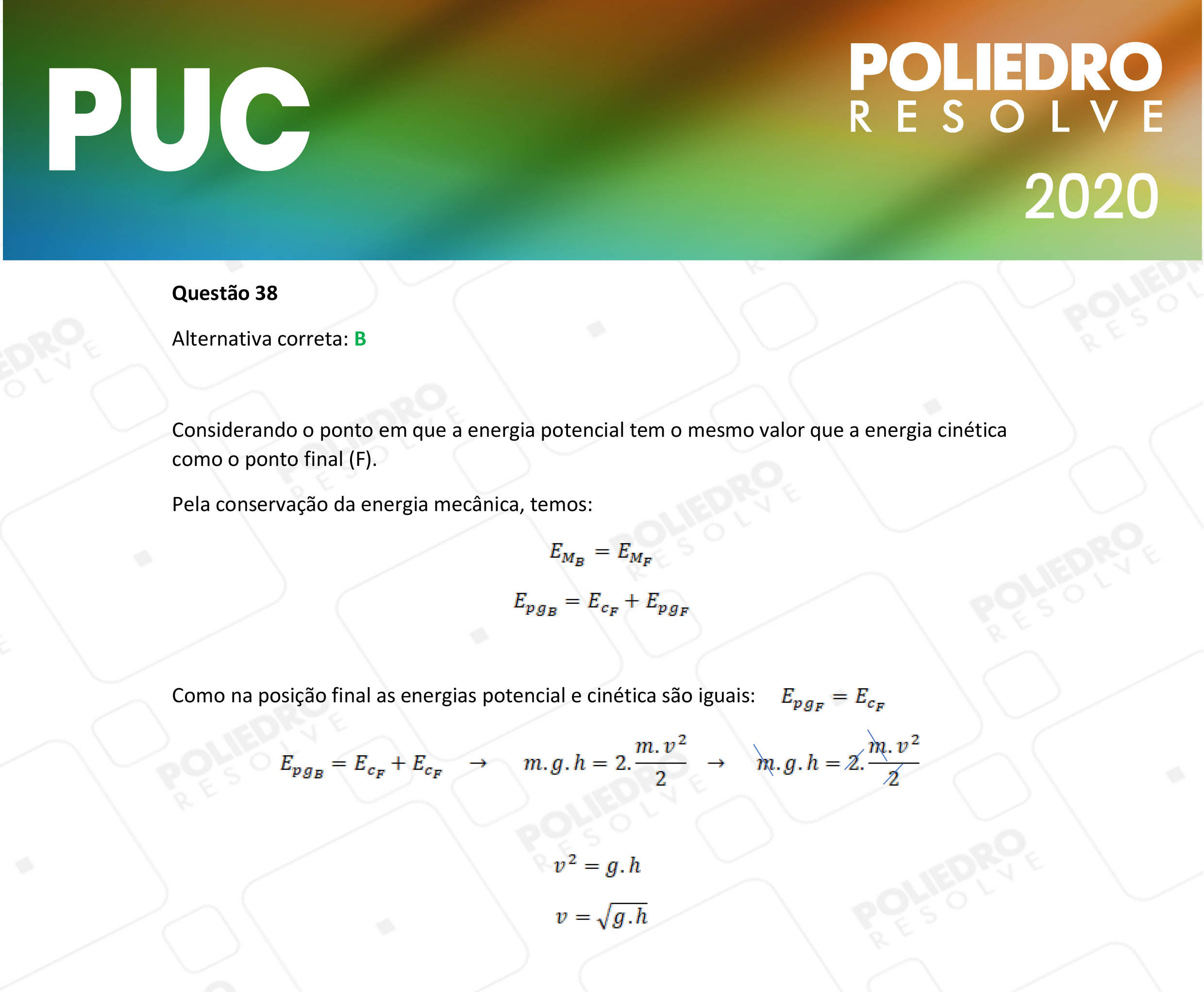 Questão 38 - 1ª Fase - PUC-Campinas 2020