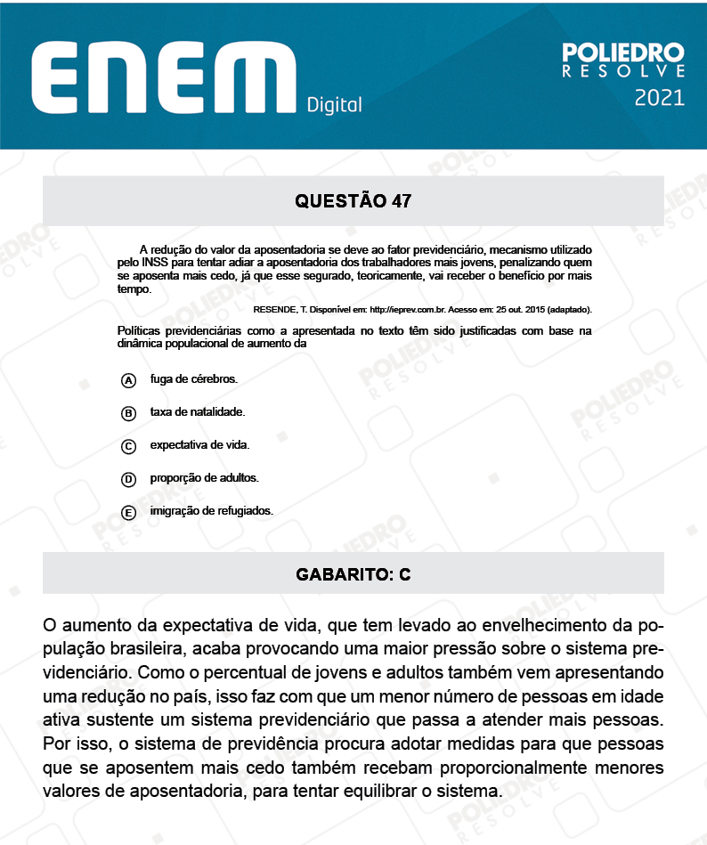 Questão 47 - 1º Dia - Prova Branca - Espanhol - ENEM DIGITAL 2020