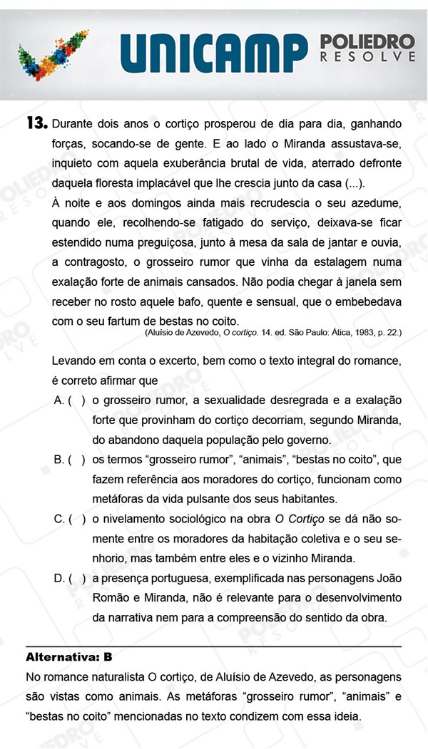 Questão 13 - 1ª Fase - PROVA Q - UNICAMP 2018