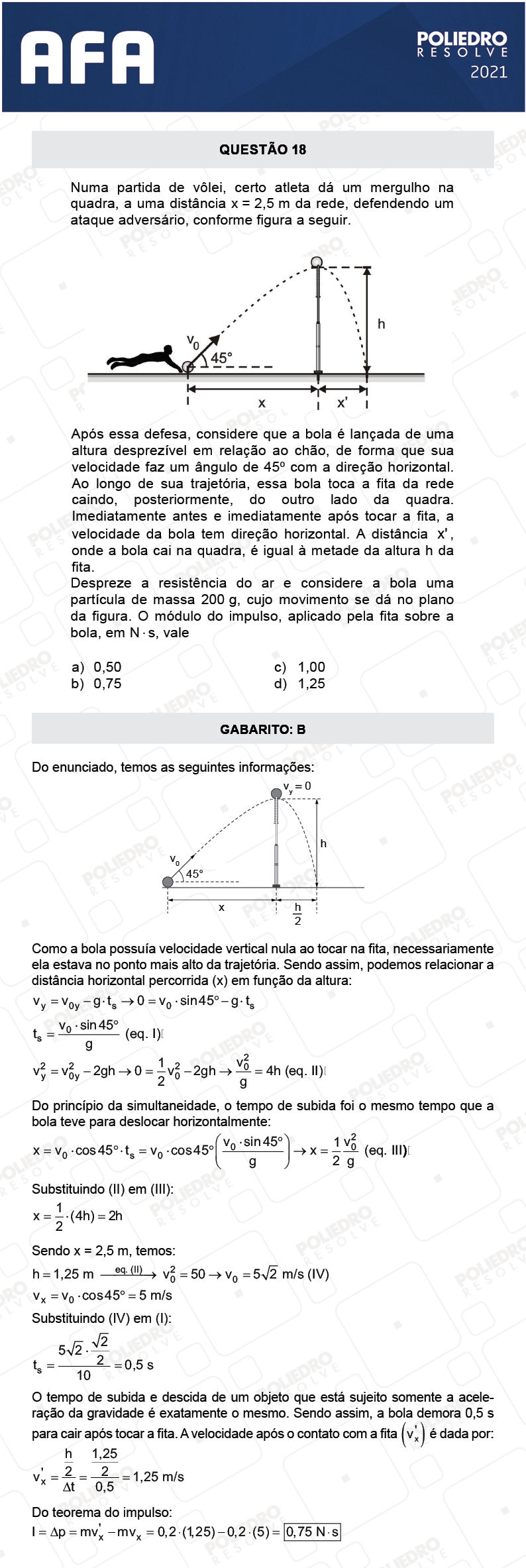 Questão 18 - Prova Modelo A - AFA 2021