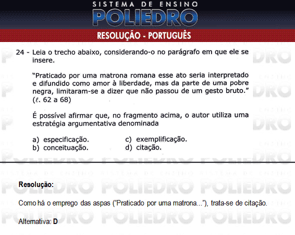 Questão 24 - Física e Português - AFA 2010