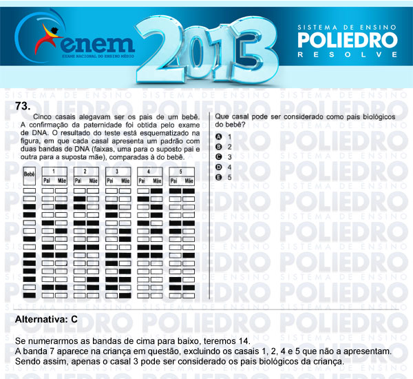 Questão 73 - Sábado (Prova Amarela) - ENEM 2013